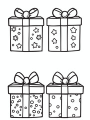 Christmas gifts line art ideas for holidays.eps