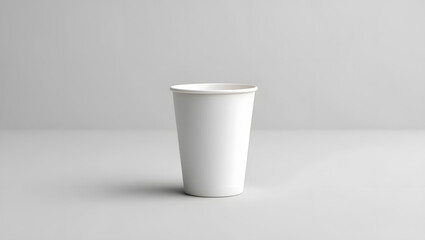 A plain white paper cup isolated on white background