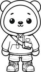 Illustration Vector Character Mascot Polar Bear Outline