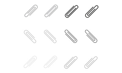 Paper Clip Attachment Symbols Design Black And Gray color.
