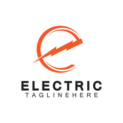 Abstract Letter E Electric Bold Logo design, Power Logo, Energy logo design template