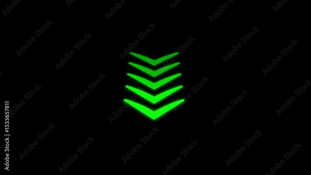 Poster green down arrow loop animation showing continuous downward motion. down arrow symbolizes download, 