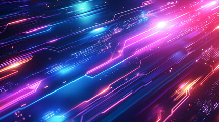 Abstract AI circuit board background. Technology connected lines with electronics elements tech Computer motherboard chip, processor and semiconductor.