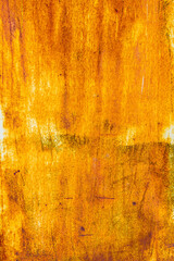 Naklejka premium Rust covered metal with white paint traces
