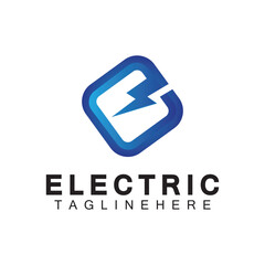 Abstract Letter E Electric Bold Logo design, Power Logo, Energy logo design template