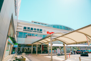 Sightseeing of Kagoshima-Chuo Station in Japan