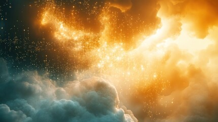 Fiery clouds explode