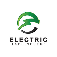 Abstract Letter E Electric Bold Logo design, Power Logo, Energy logo design template