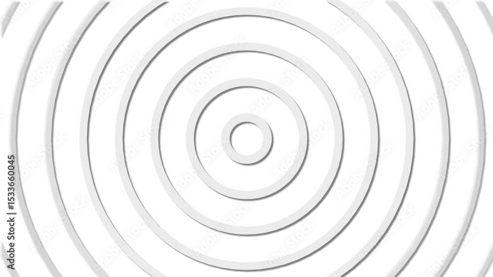 Poster abstract animation of concentric white circles creating depth and visual interest on a clean backdro