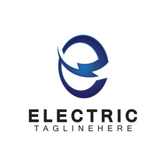 Abstract Letter E Electric Bold Logo design, Power Logo, Energy logo design template