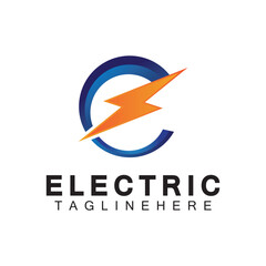 Abstract Letter E Electric Bold Logo design, Power Logo, Energy logo design template