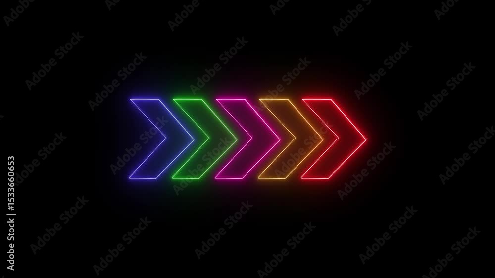 Poster arrow animation right to left showing loop motion. arrow symbolizes direction, flow, and progress. l