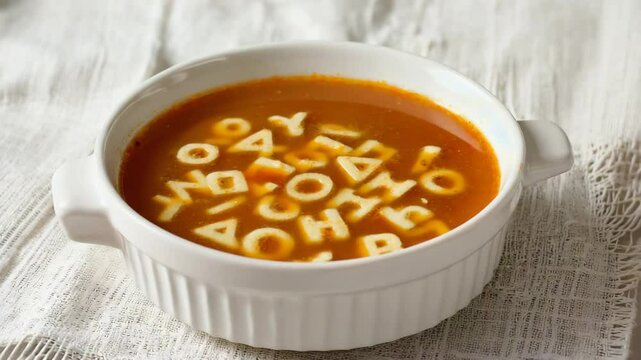 Mother Language Day. Variation of alphabet soup &ndash; symbolizes language and communication.
