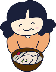 여름 보양식을 먹는 만화 캐릭터