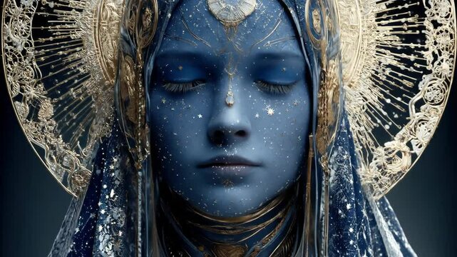 Celestial Woman with Serene Portrait.