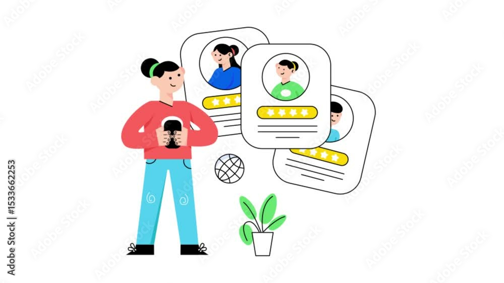 Poster email sending 2d flat animations.