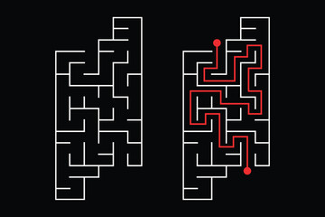 Simple Labyrinth Maze game with Answer