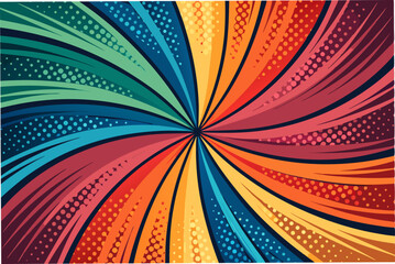 Generate an abstract image depicting a vibrant color explosion with dynamic, bold motion lines;  emphasize energy and movement.