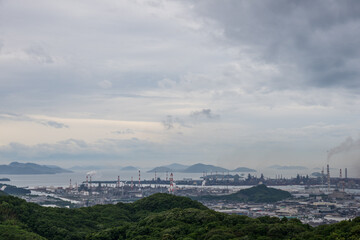 日本の岡山県倉敷市の種松山公園西園地の美しい風景