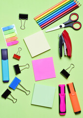 Back to school learning and development materials. In vertical.