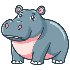 Fototapeta premium hippopotamus, animal, vector, transparent background, creature, mammal, hippo, cute, nature, wildlife, isolated, big, fat, zoo, wild