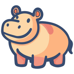 Fototapeta premium hippopotamus, animal, vector, transparent background, creature, mammal, hippo, cute, nature, wildlife, isolated, big, fat, zoo, wild