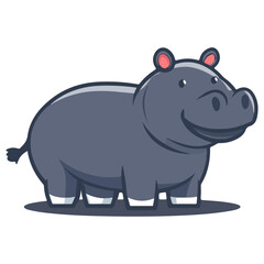 Obraz premium hippopotamus, animal, vector, transparent background, creature, mammal, hippo, cute, nature, wildlife, isolated, big, fat, zoo, wild