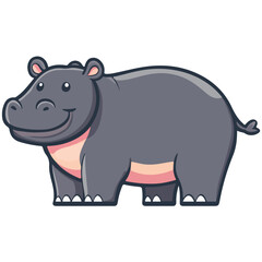 Fototapeta premium hippopotamus, animal, vector, transparent background, creature, mammal, hippo, cute, nature, wildlife, isolated, big, fat, zoo, wild