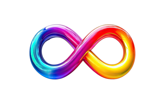 Vibrant, colorful infinity symbol