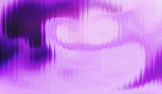 Abstract background of shiny purple liquid waves with stripes effect. Refraction of wavy striped glass.