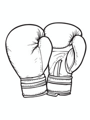 Boxing Gloves Line Art Invited Artists; Creative Views.eps