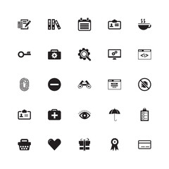 Web icons set with business communication technology and media symbols in vector style