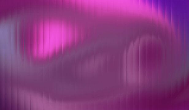 Abstract background of glossy dull purple waves with stripes effect. Refraction of wavy striped glass.