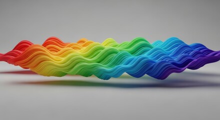 Rainbow Wave on Gray Background