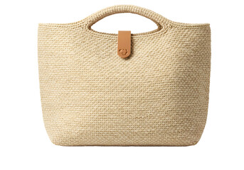 Summer Straw Tote Bag: Beach Style Handbag for Women on white background