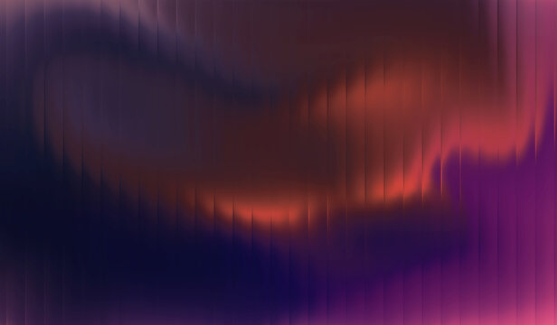 Abstract background gradient dark red orange glossy with stripes effect. Refraction of wavy striped glass.