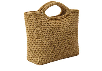 Elegant Woven Tote Bag: Summer Fashion Accessory on white background