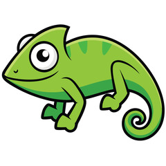 Obraz premium Clever chameleon trying to blend into its own outline, a humorous display of camouflage.