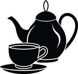 Teapot and Teacup Silhouette