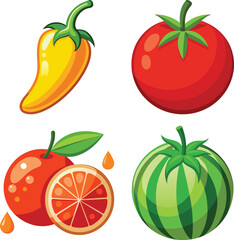 Set of Fresh Fruits
