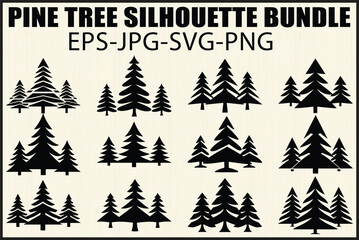 Obraz premium Forest Tree Silhouettes Collection