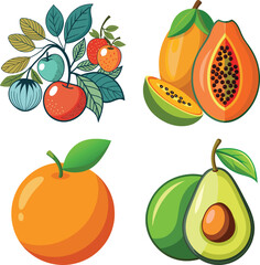 Set of Fresh Fruits
