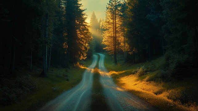 dirth path way through the forest natural way concept, road to tropical rain forest, freedom concept