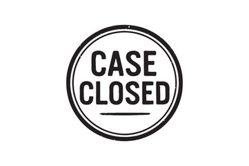 Case Closed Stamp silhouette vector with white background