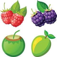Set of Fresh Fruits
