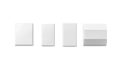 Four white rectangular keys, varying slightly in shape