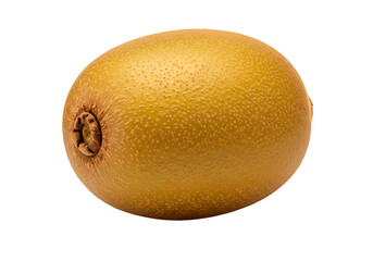 Golden Kiwi Fruit: Close-up of a Ripe, Gold Kiwi on white background
