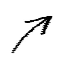 Arrow grunge vector icon. Arrow hand drawn marker. Arrow chalk grunge paint.