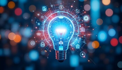 light bulb on abstract background