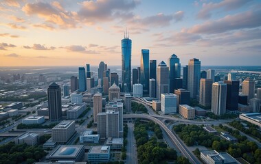 Panoramic Mississauga Skyline: Aerial Perspective